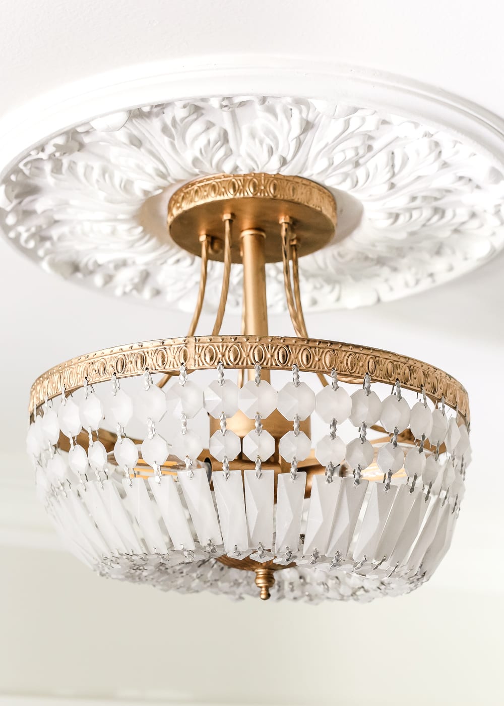 antique gold frosted glass light fixture