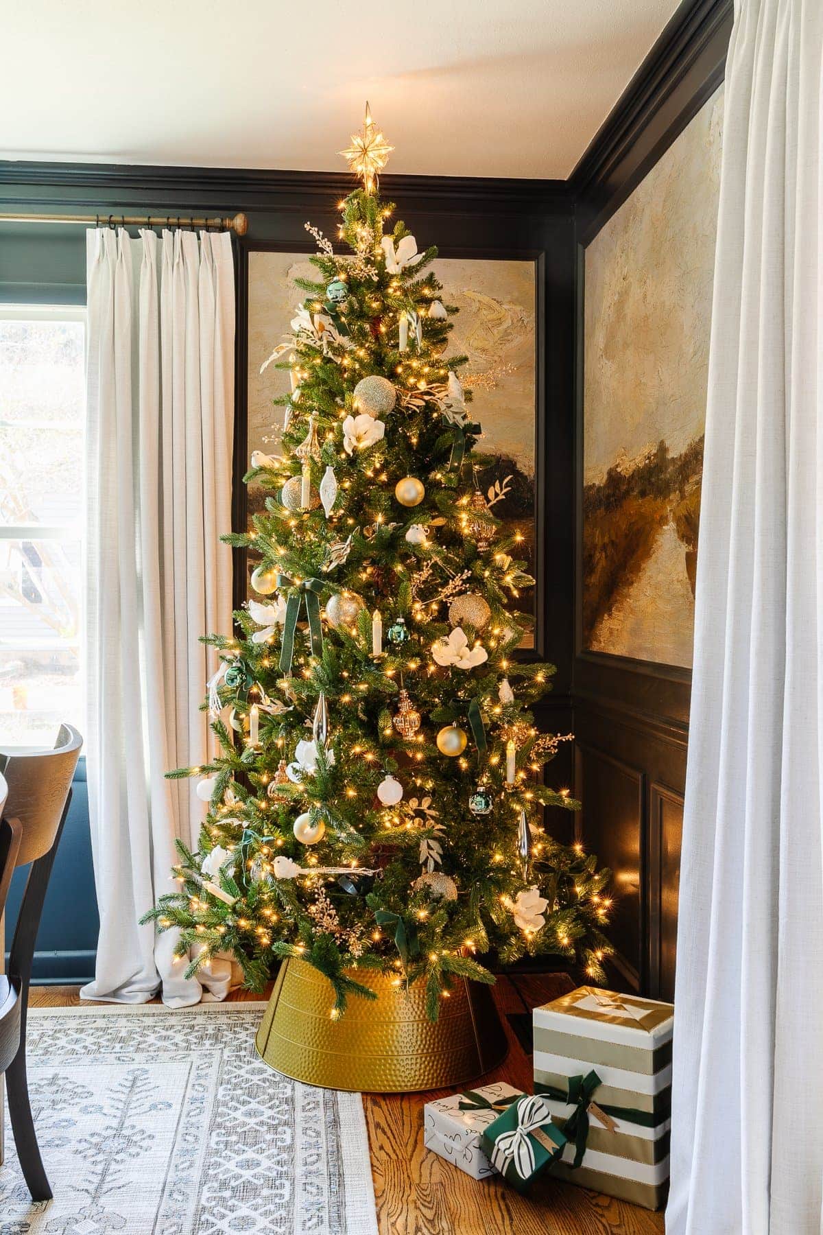 Repurposing faux florals as Christmas tree ornaments