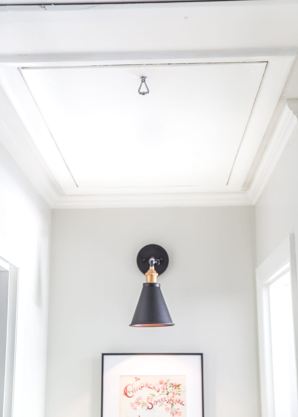 How to Replace an Attic Door String with a Hook | blesserhouse.com - A quick tip for improving the look of a hanging cord on an attic door.