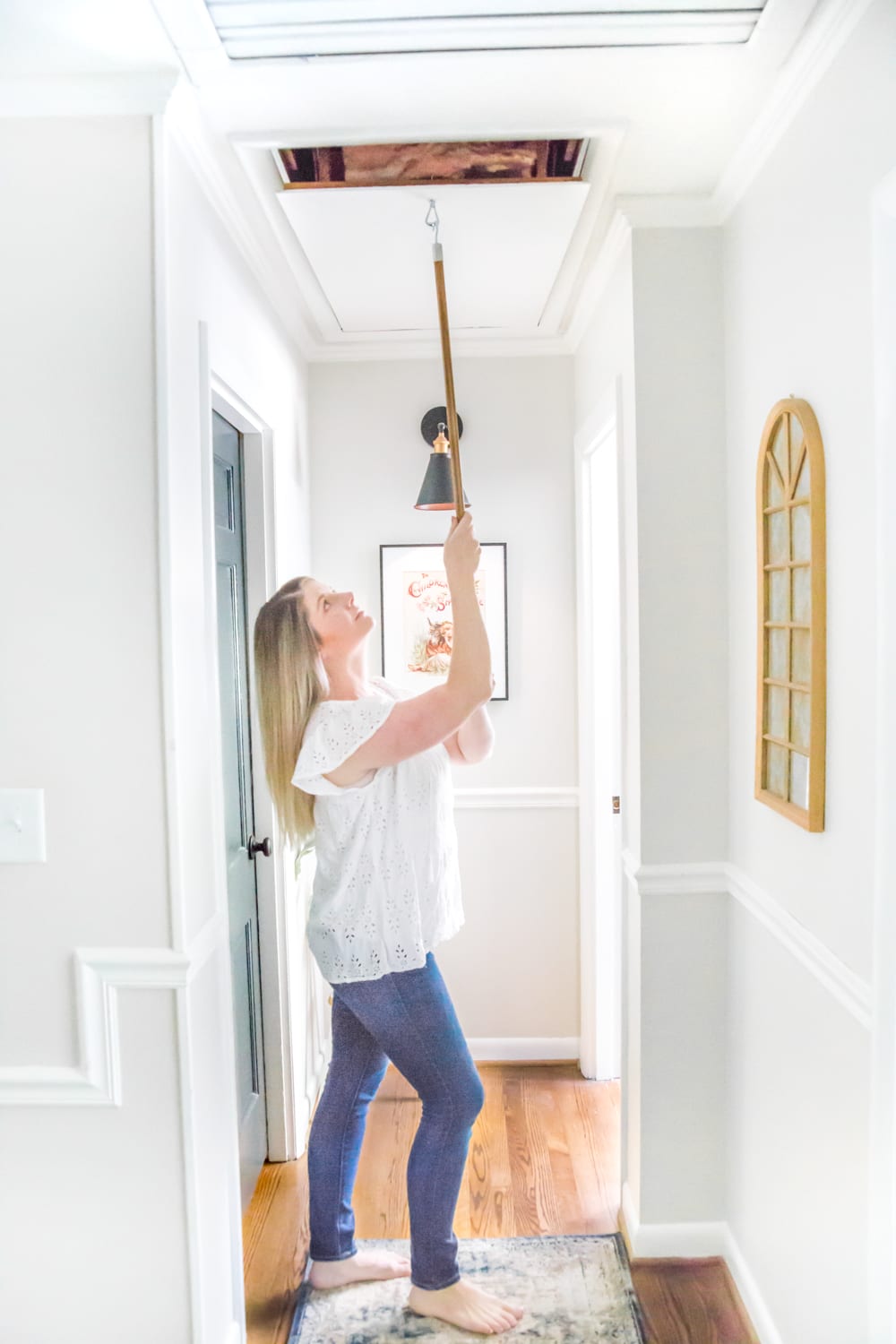 How to Replace an Attic Door String with a Hook | blesserhouse.com - A quick tip for improving the look of a hanging cord on an attic door.