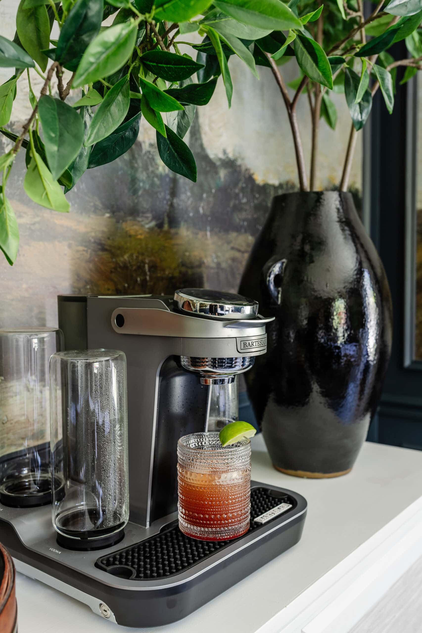 rum breeze cocktail made at home with the Bartesian machine