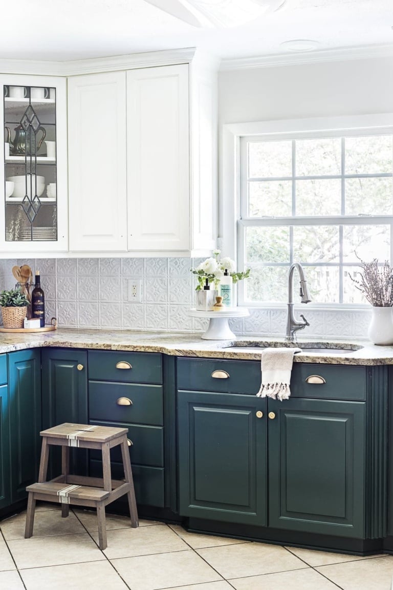Green Kitchen Cabinet Update