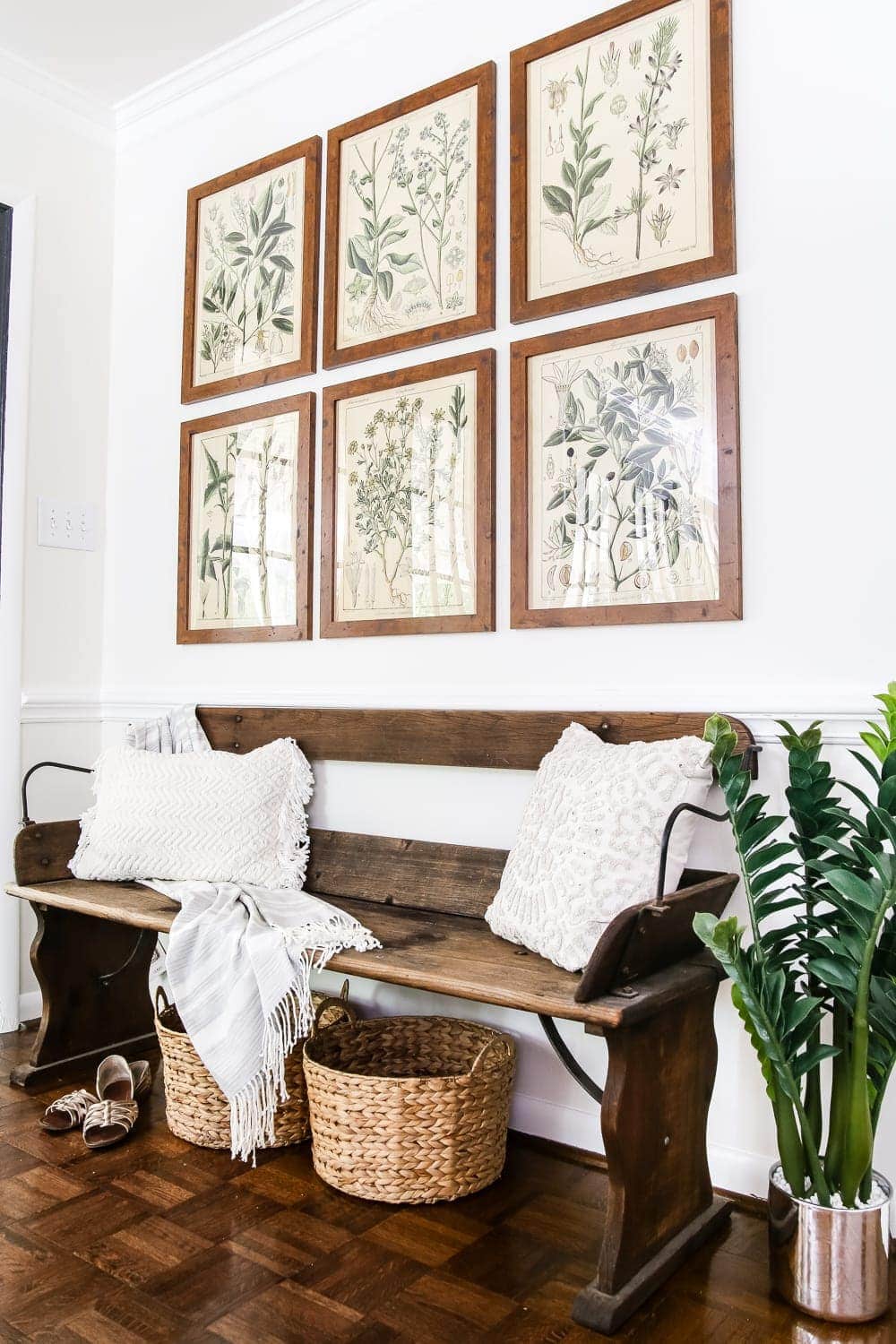 Botany Printable Art and a Wall Decor Hanging Trick | blesserhouse.com - A free download of botany printable art perfect for spring and summer, plus a wall decor hanging hack to make hanging frames quick and easy.