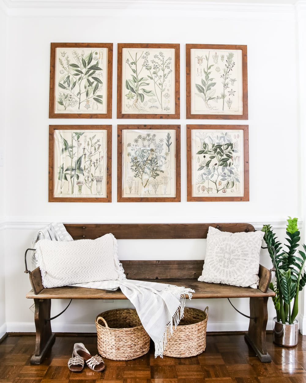 Botany Printable Art and a Wall Decor Hanging Trick | blesserhouse.com - A free download of botany printable art perfect for spring and summer, plus a wall decor hanging hack to make hanging frames quick and easy.