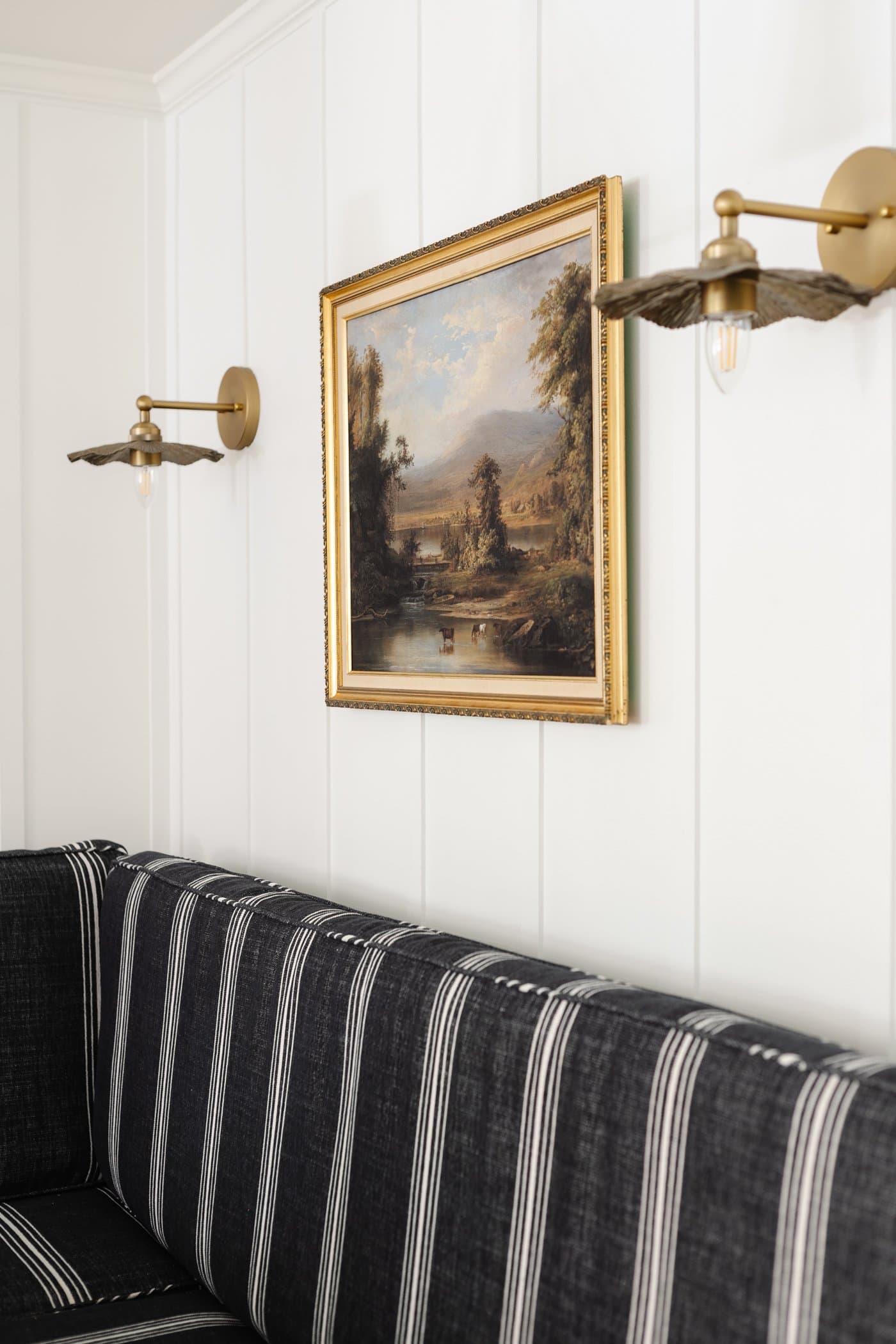 gilded picture frame with vintage painting