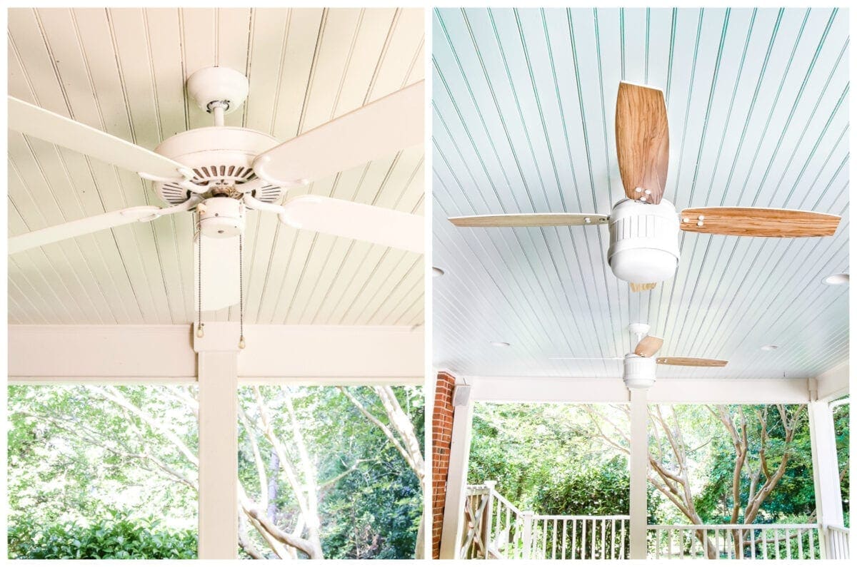 painted Southern haint blue porch ceiling
