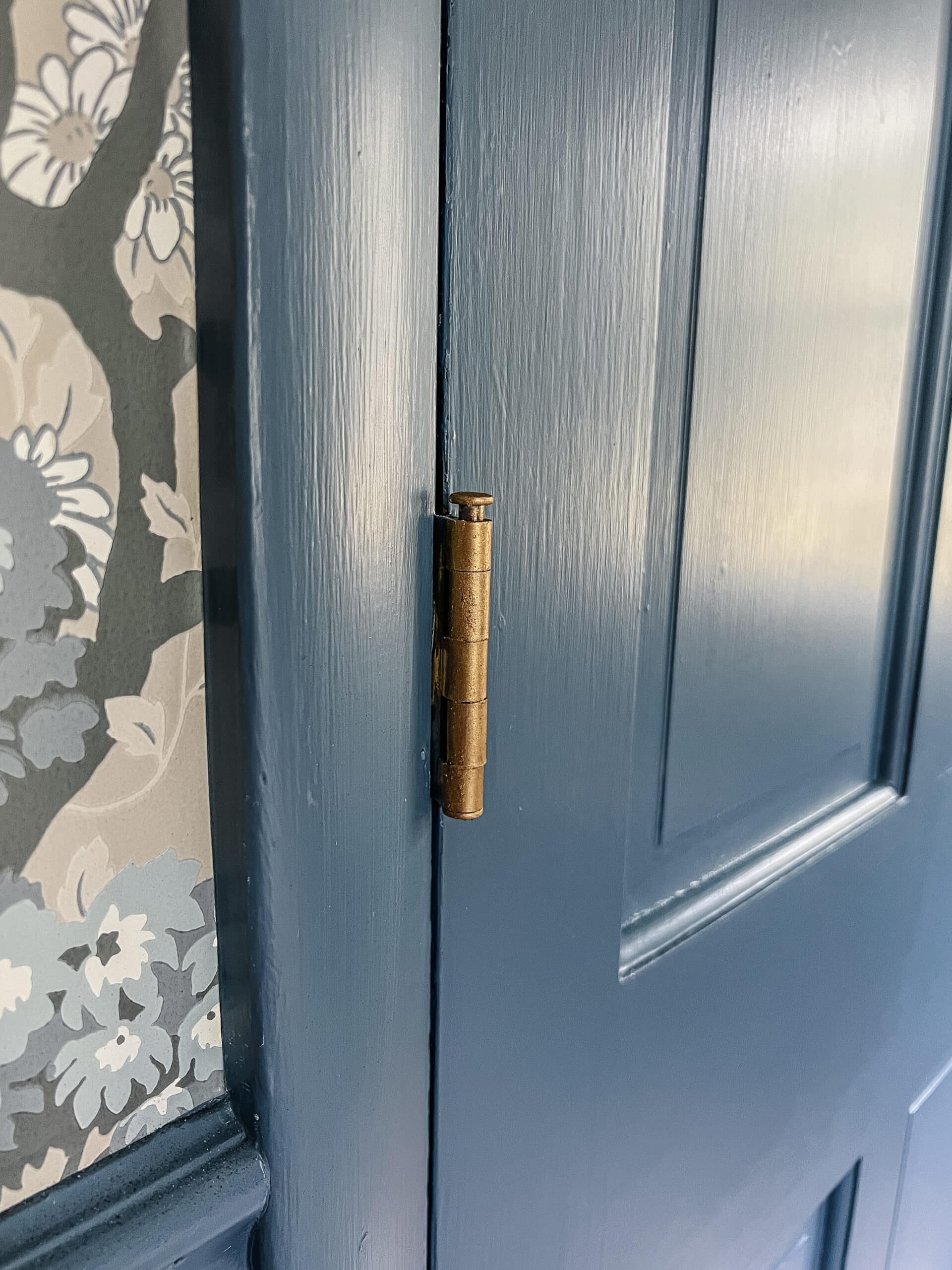 door hinge brushed with Rub n Buff European Gold