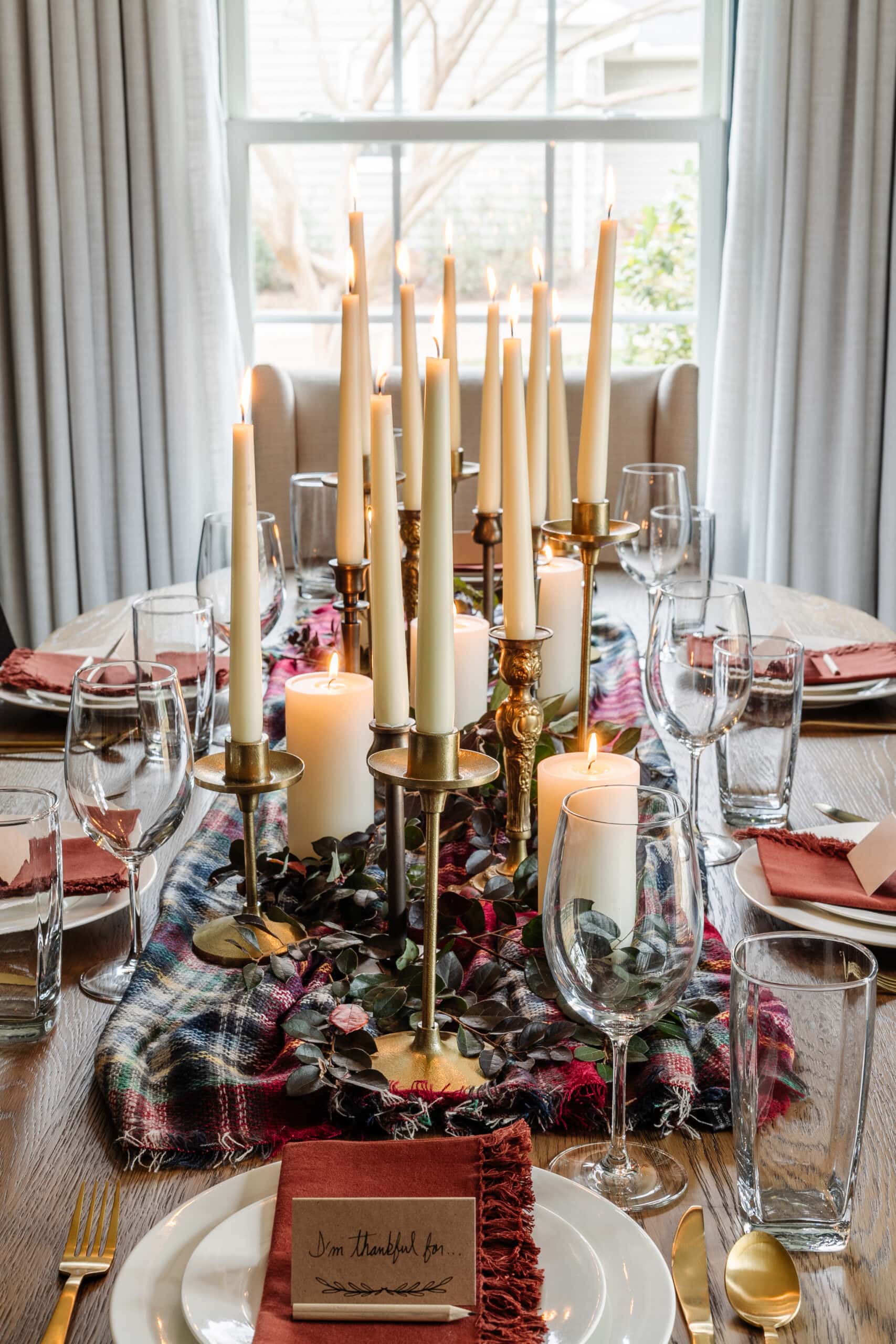 scarf repurposed as table runner
