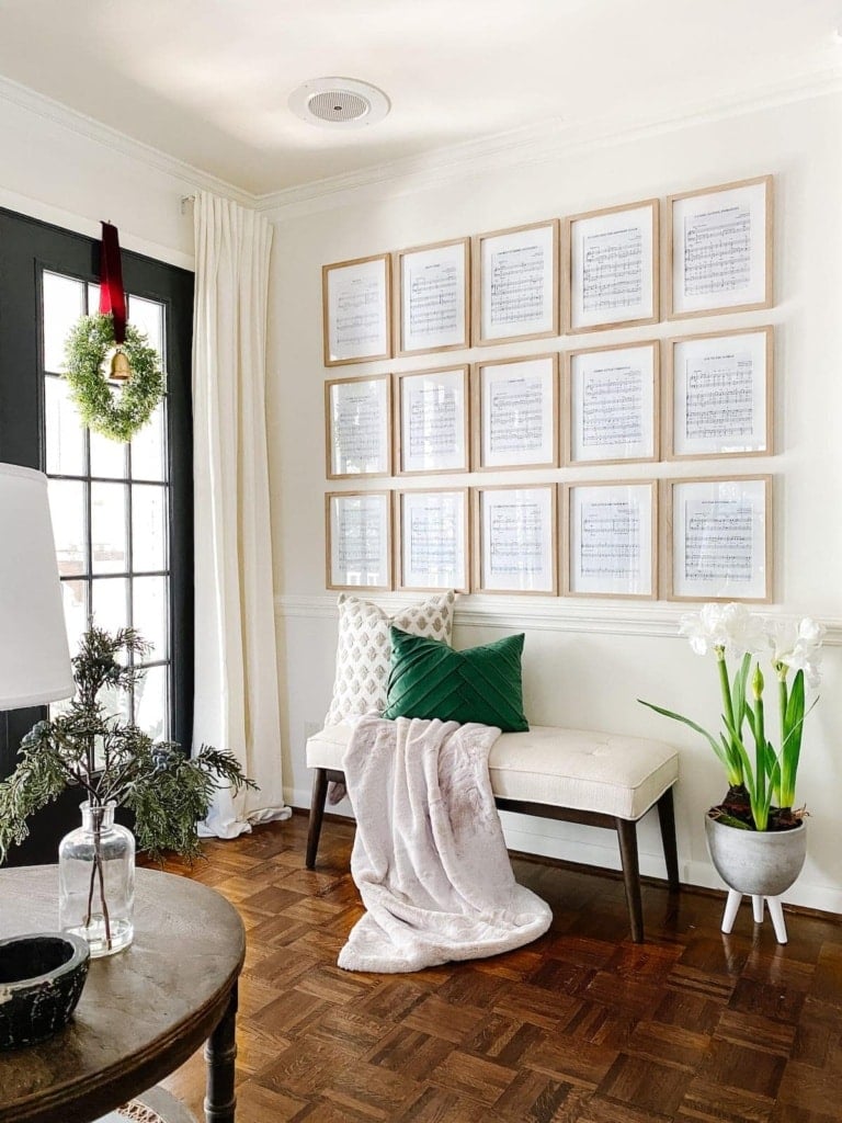 Christmas Wall Decor: Sheet Music Art Gallery Wall