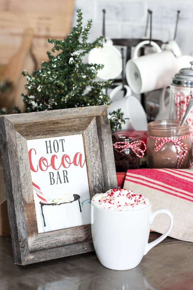 Soda Crate Hot Cocoa Bar & Free Printable Sign
