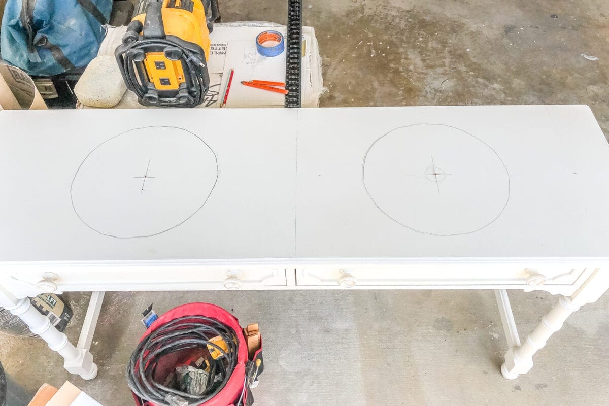 How to Turn a Console Table Into a Bathroom Vanity | blesserhouse.com - A tutorial for how to reconstruct a console table to repurpose as a bathroom vanity and leave drawers functional underneath sinks. 