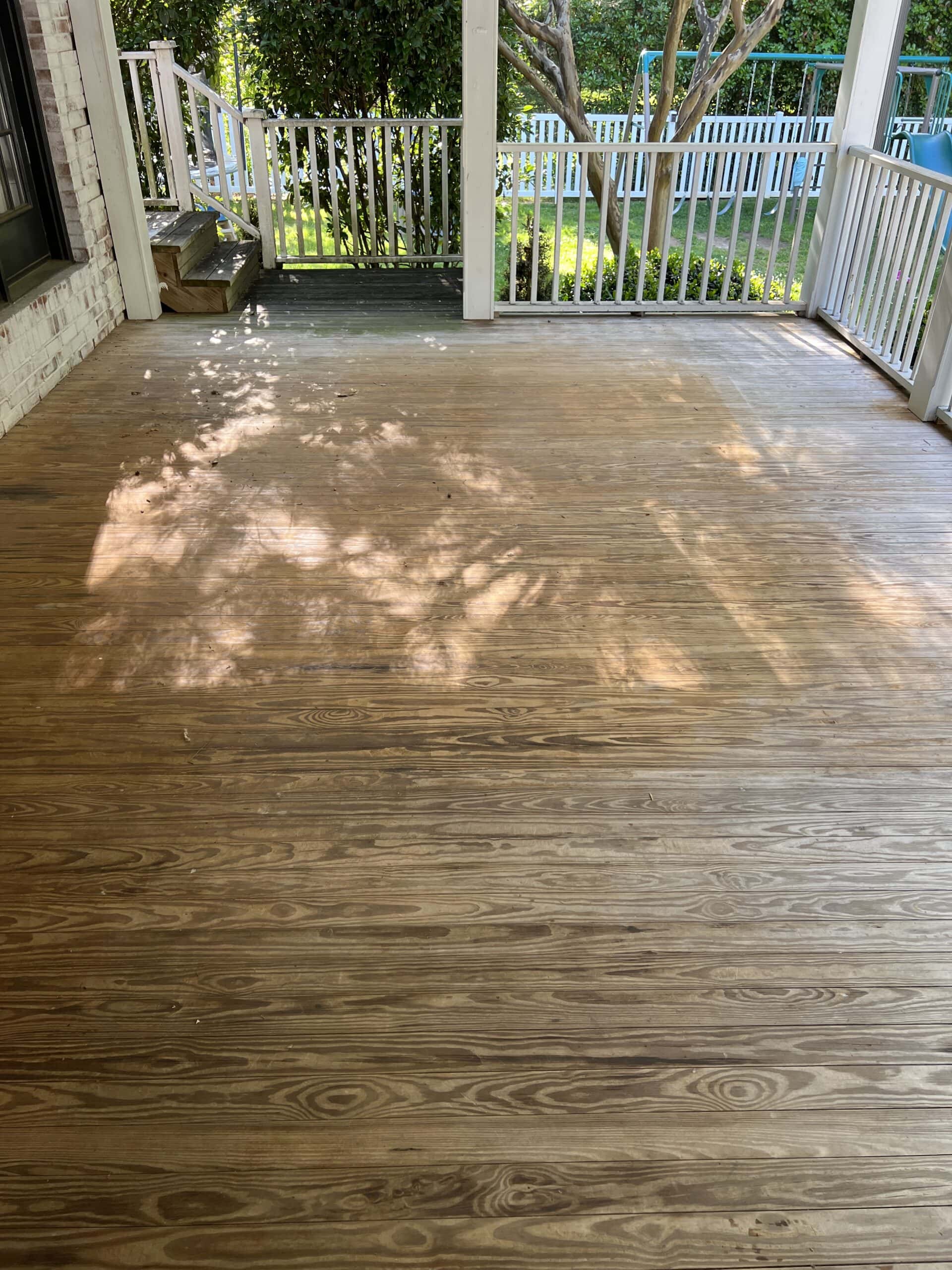 wood porch floor before refinishing