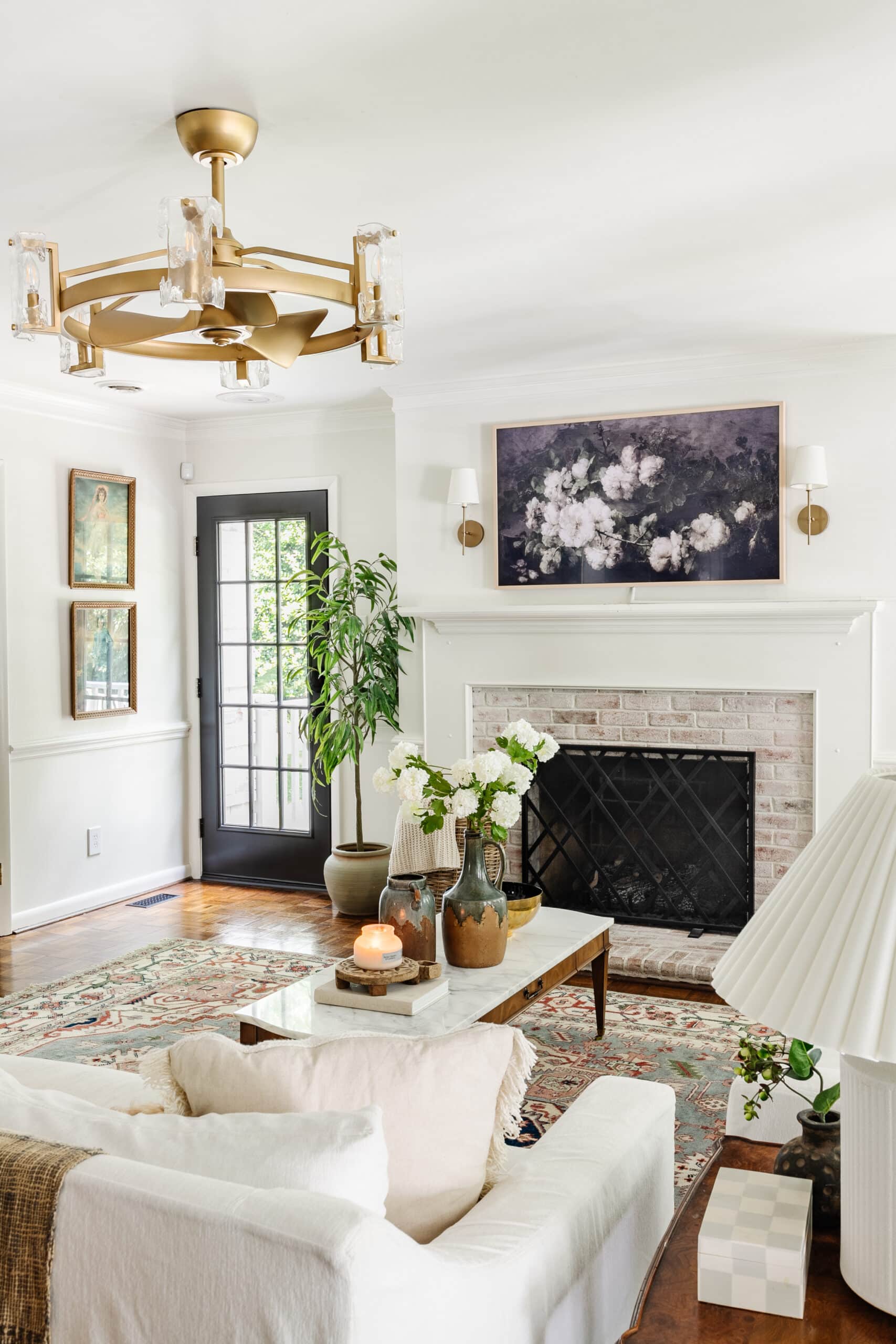 exterior french door replacement in a living room