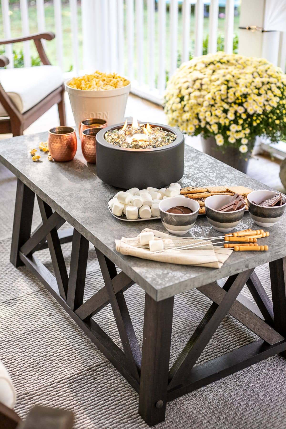 fire pit smores table