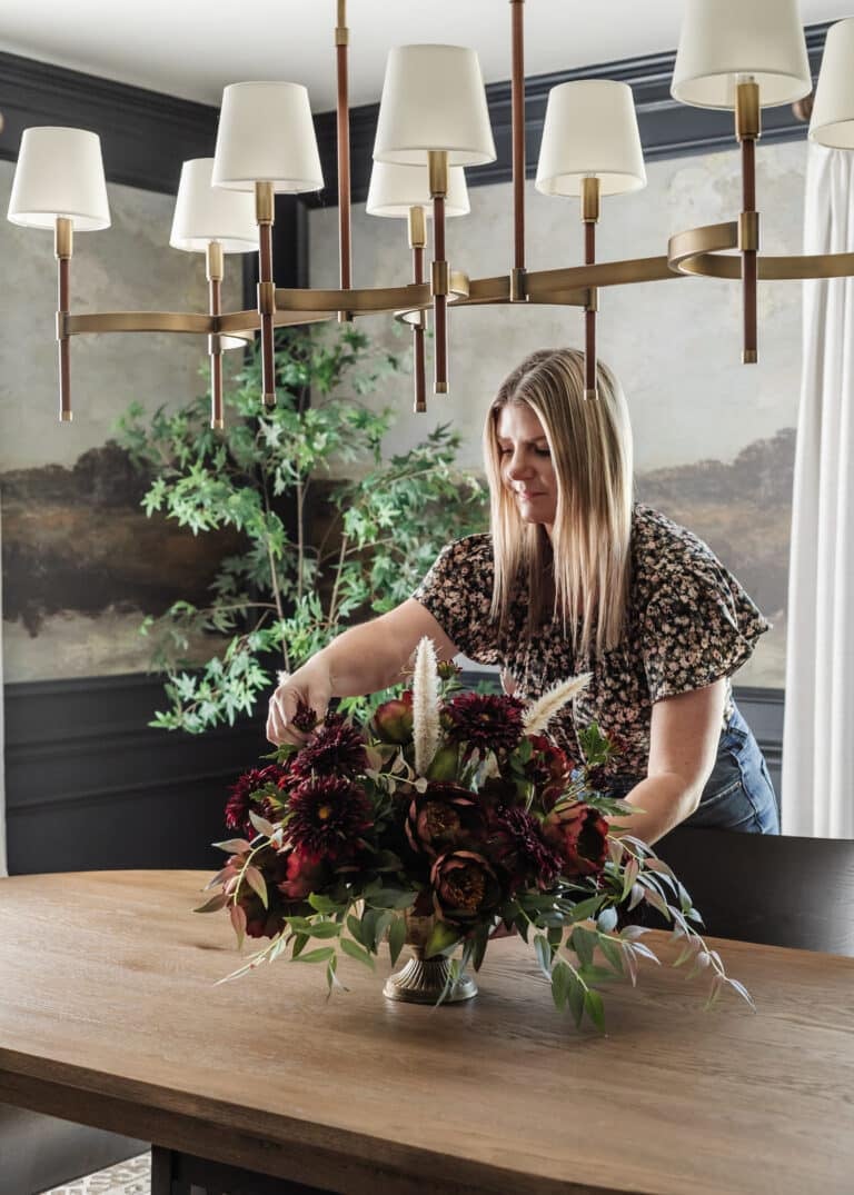 DIY simple fall floral arrangement