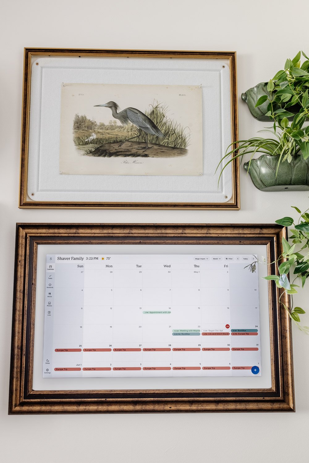 skylight calendar framed like art