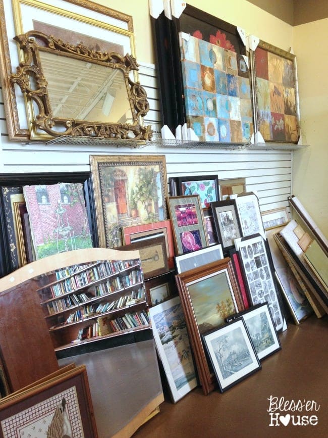 thrift store mirrors and art