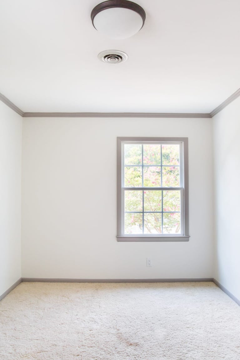 Gray Trim Paint Update in the Guest Bedroom