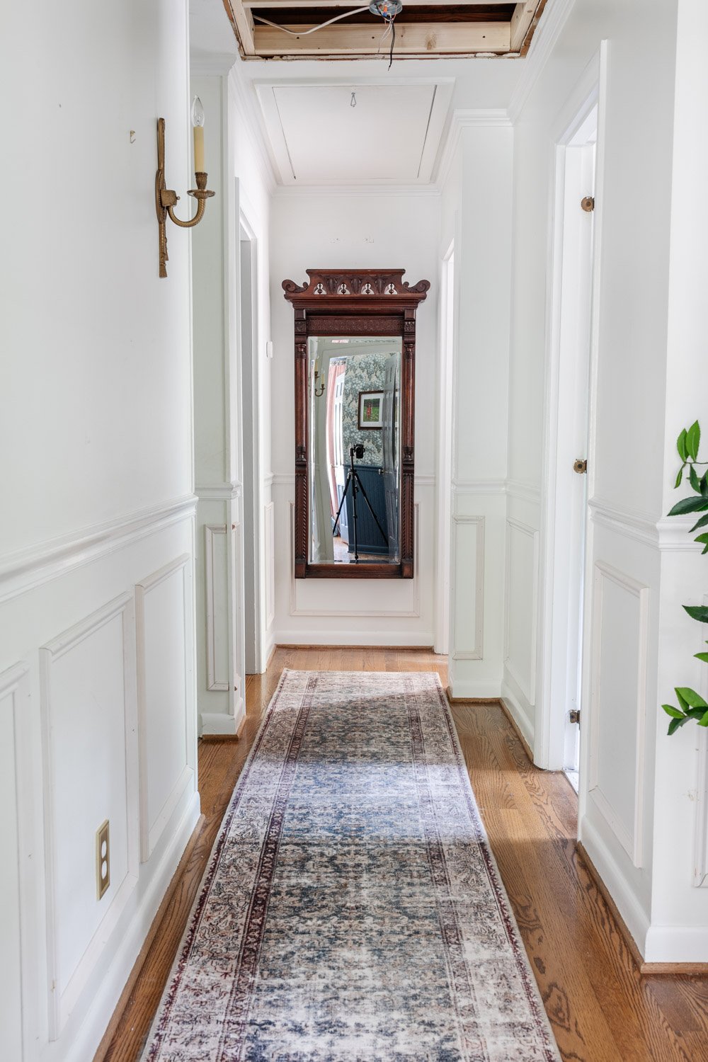 hallway with attic door removed