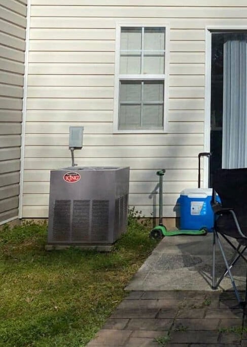 backyard HVAC unit before