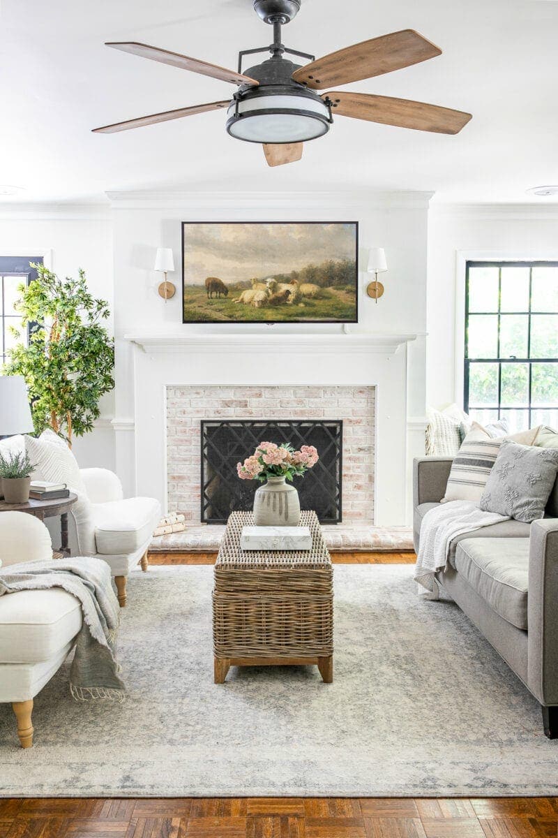 art on a smart tv in a living room