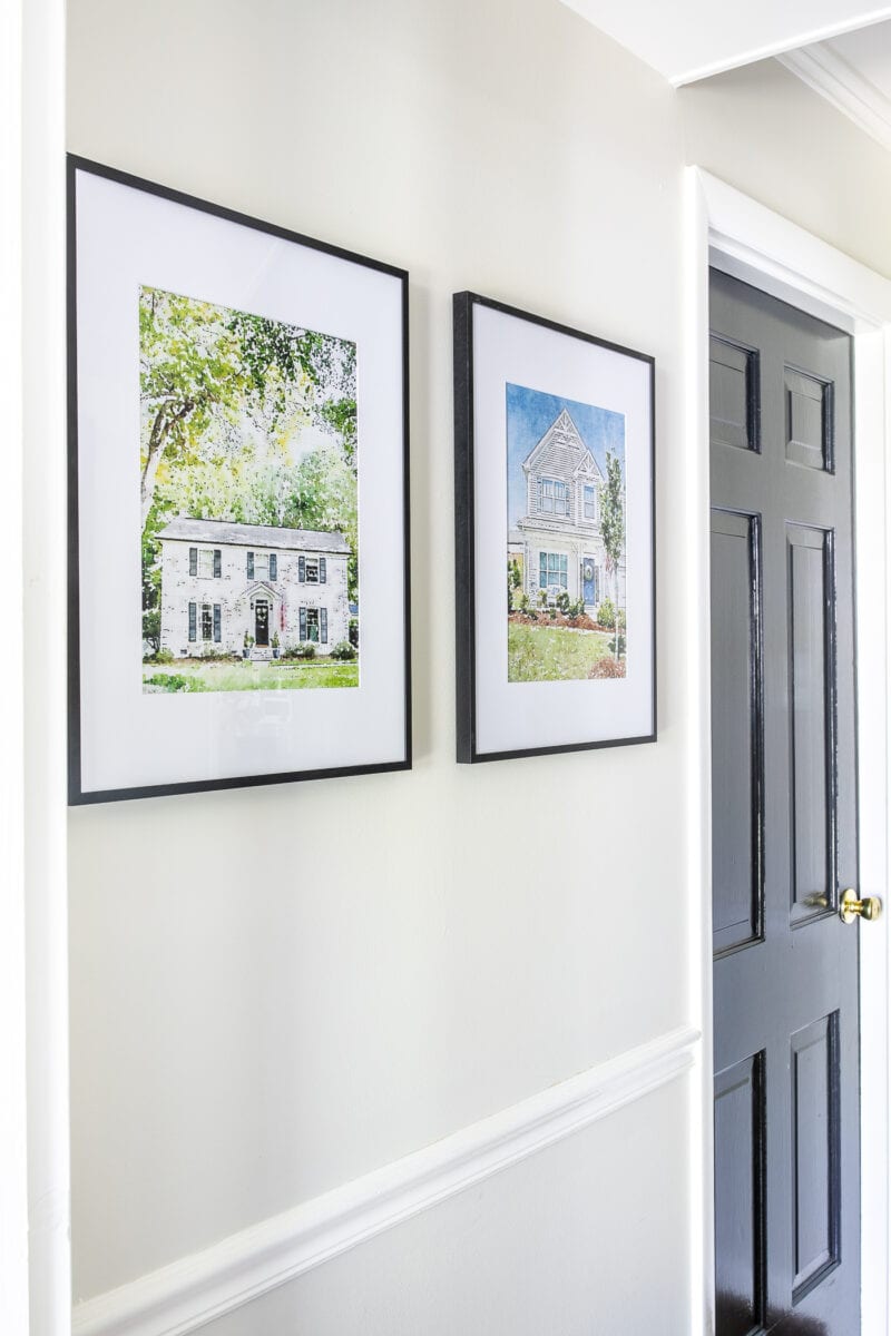 paintings of houses made from photos