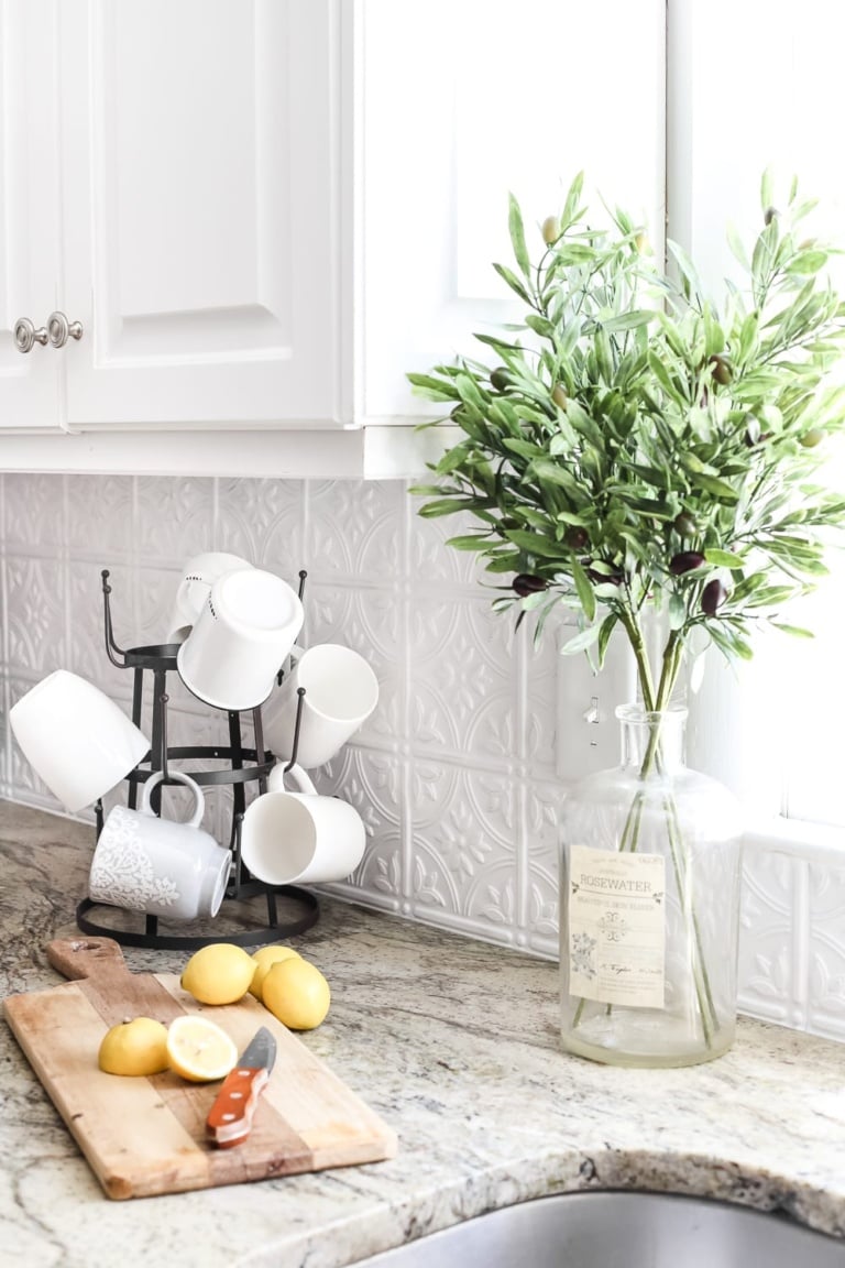 DIY Pressed Tin Kitchen Backsplash