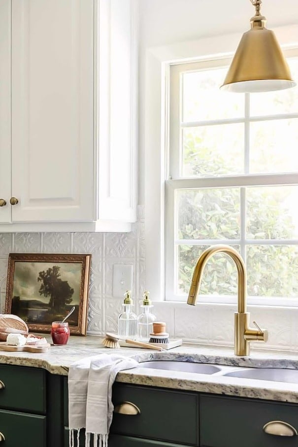 soap beside kitchen sink