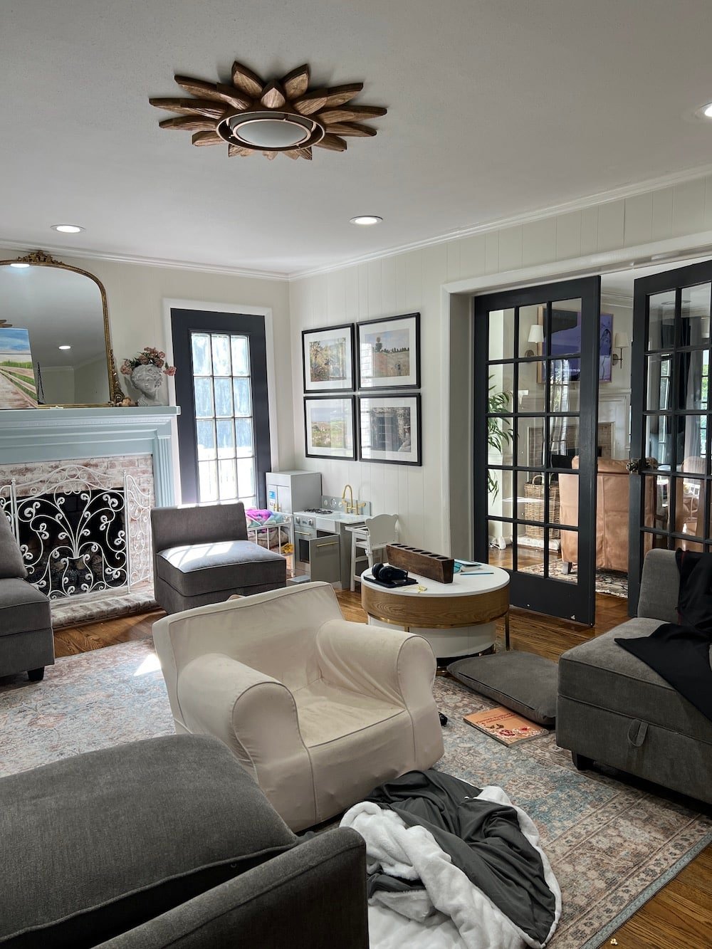 playroom before with french doors
