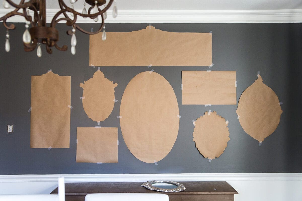 using paper templates to make a gallery wall 