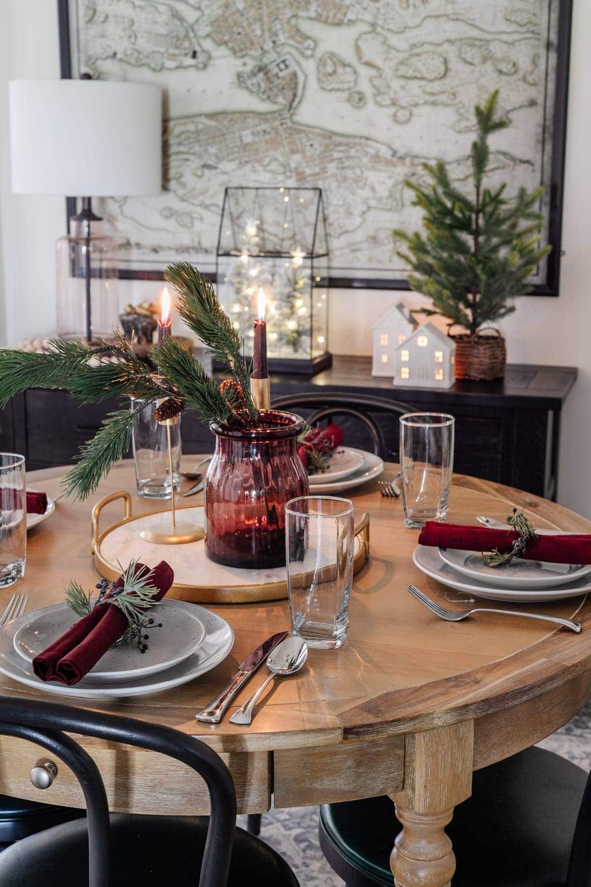 homemade napkin rings using garland pieces