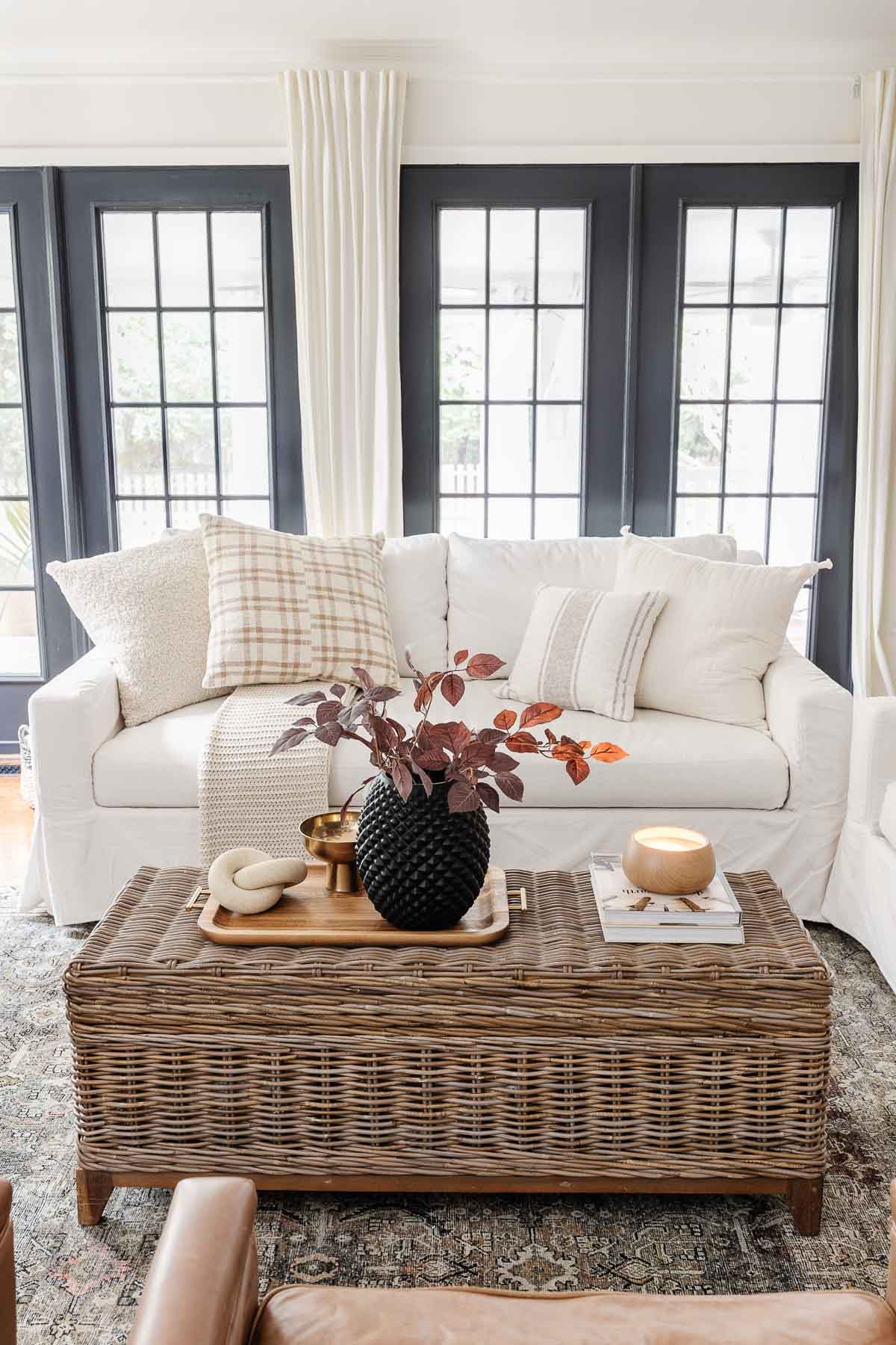 living room fall decor