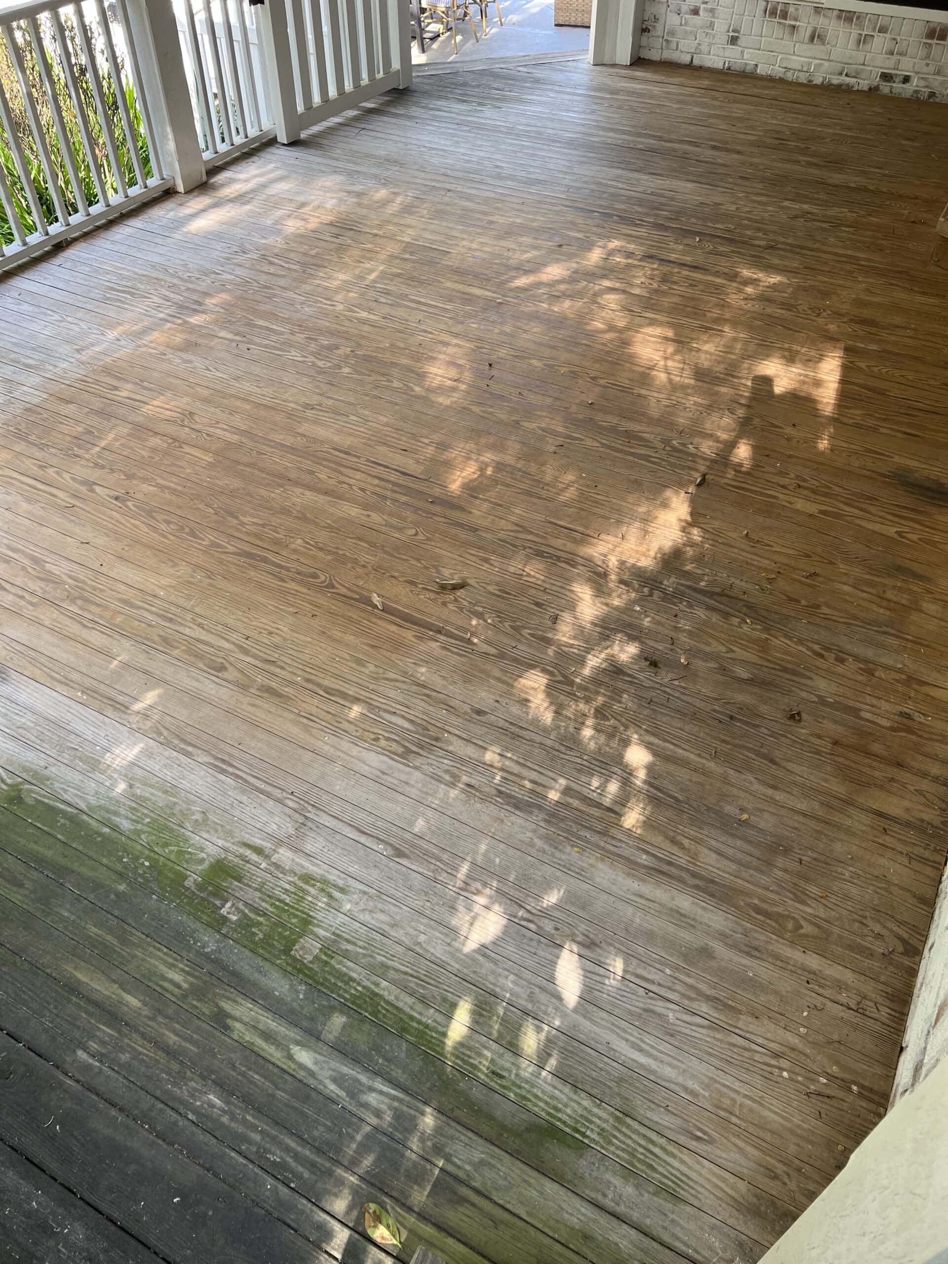 deck before refinishing wood