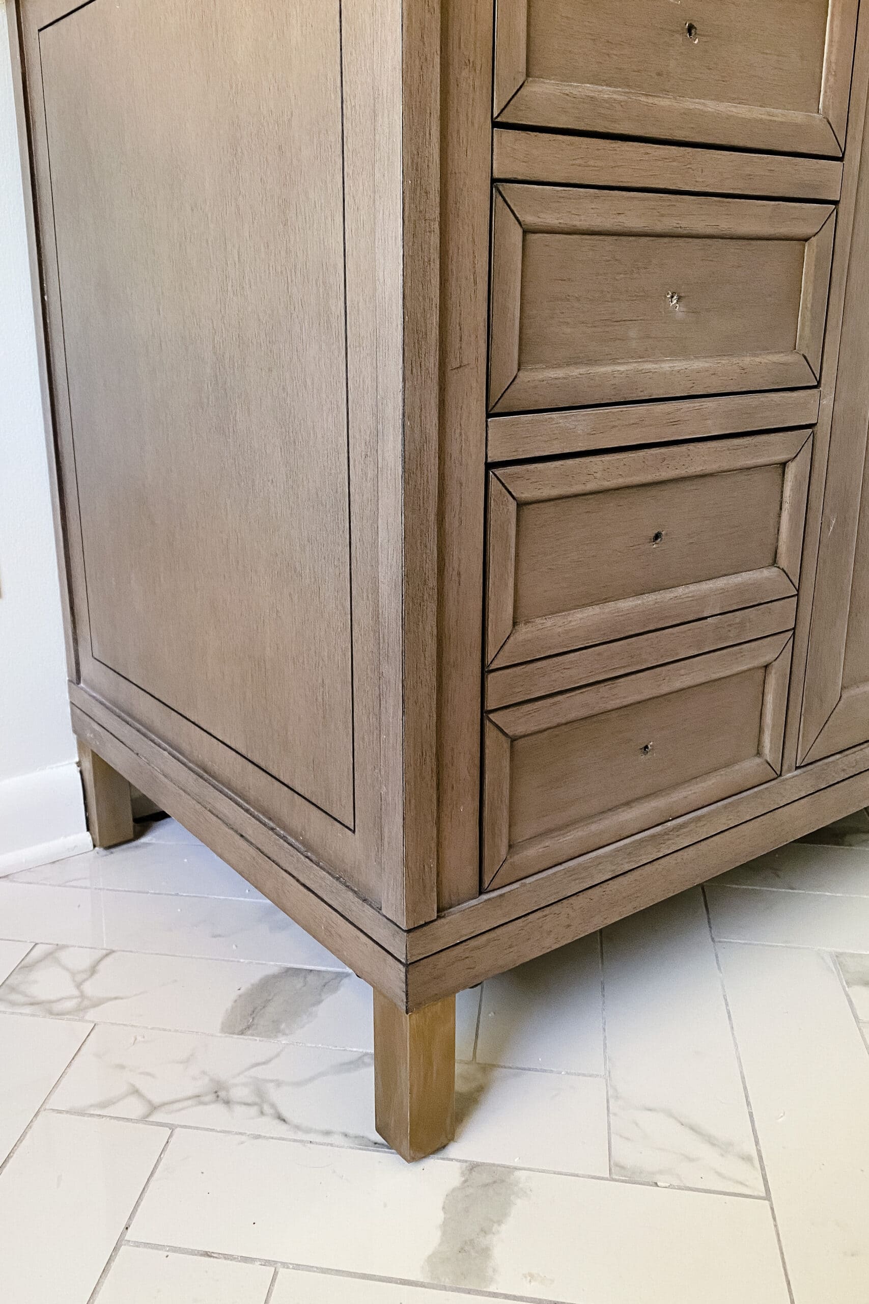 gold painted vanity leg