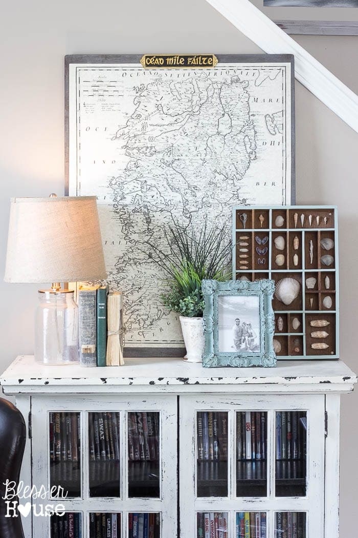 Seashell Printer Tray Shadow Box + Coastal Vignette