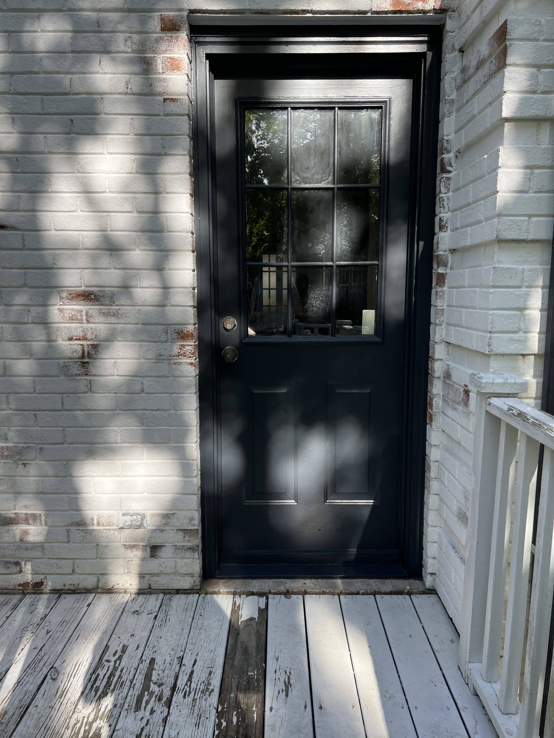 side door before with chipped paint