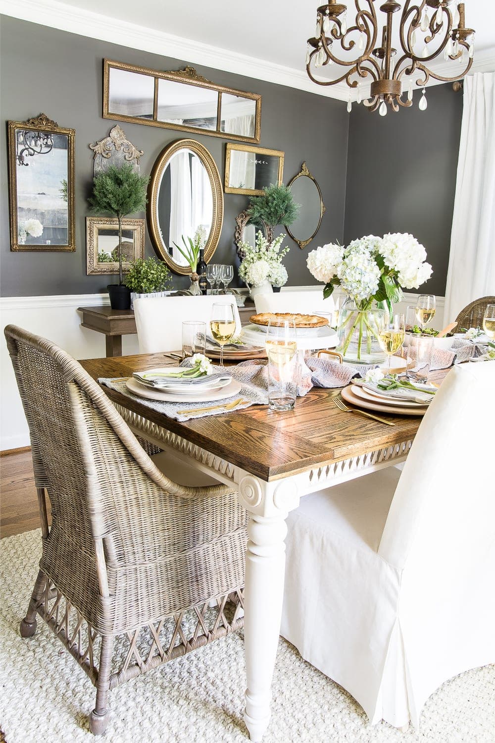 make a gallery wall using thrifted mirrors