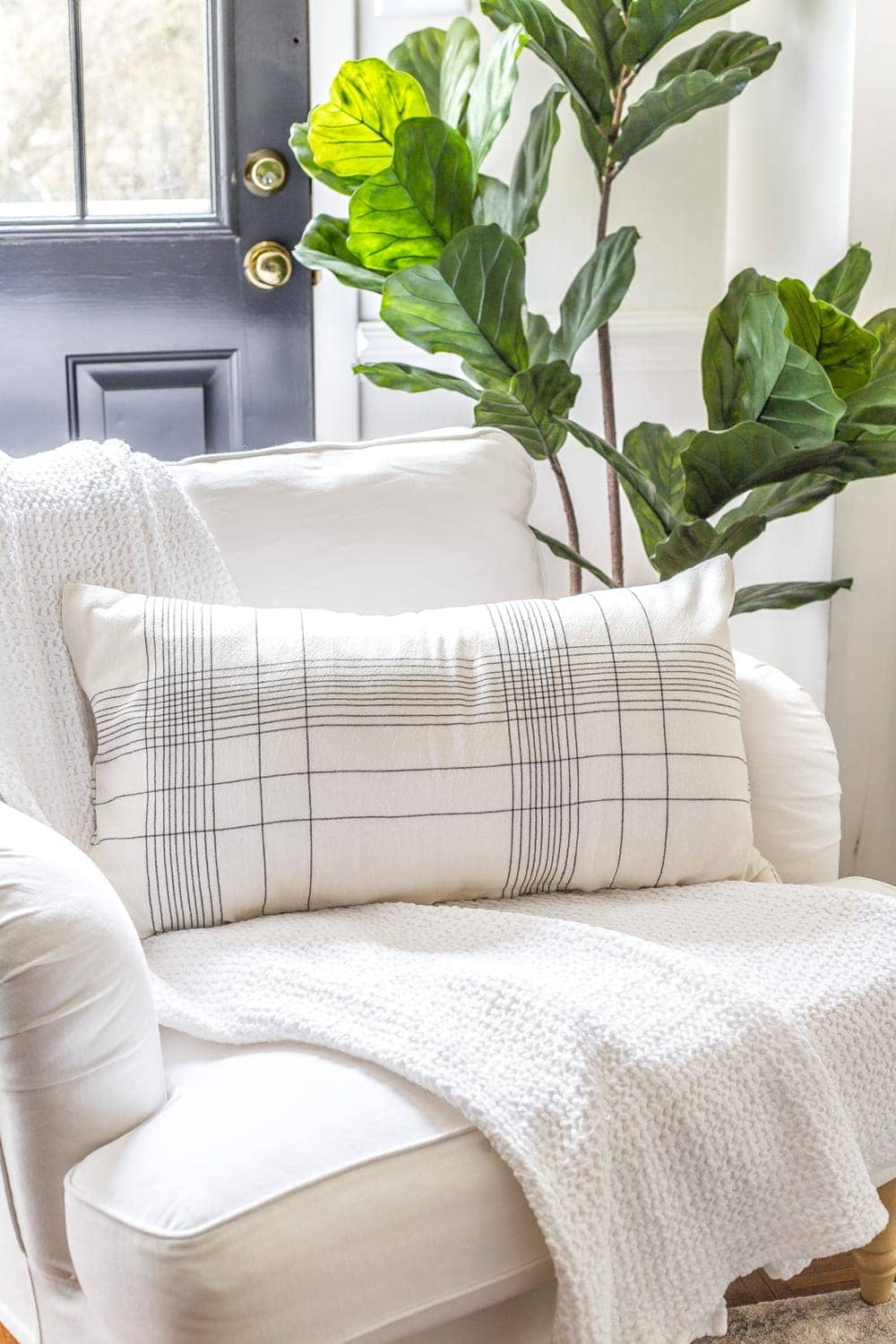 pillow made from thrifted tea towels