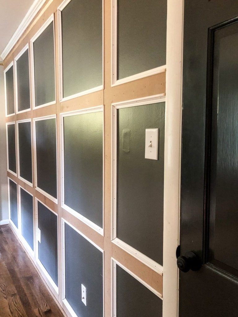 DIY Traditional Grid Molding Focal Wall