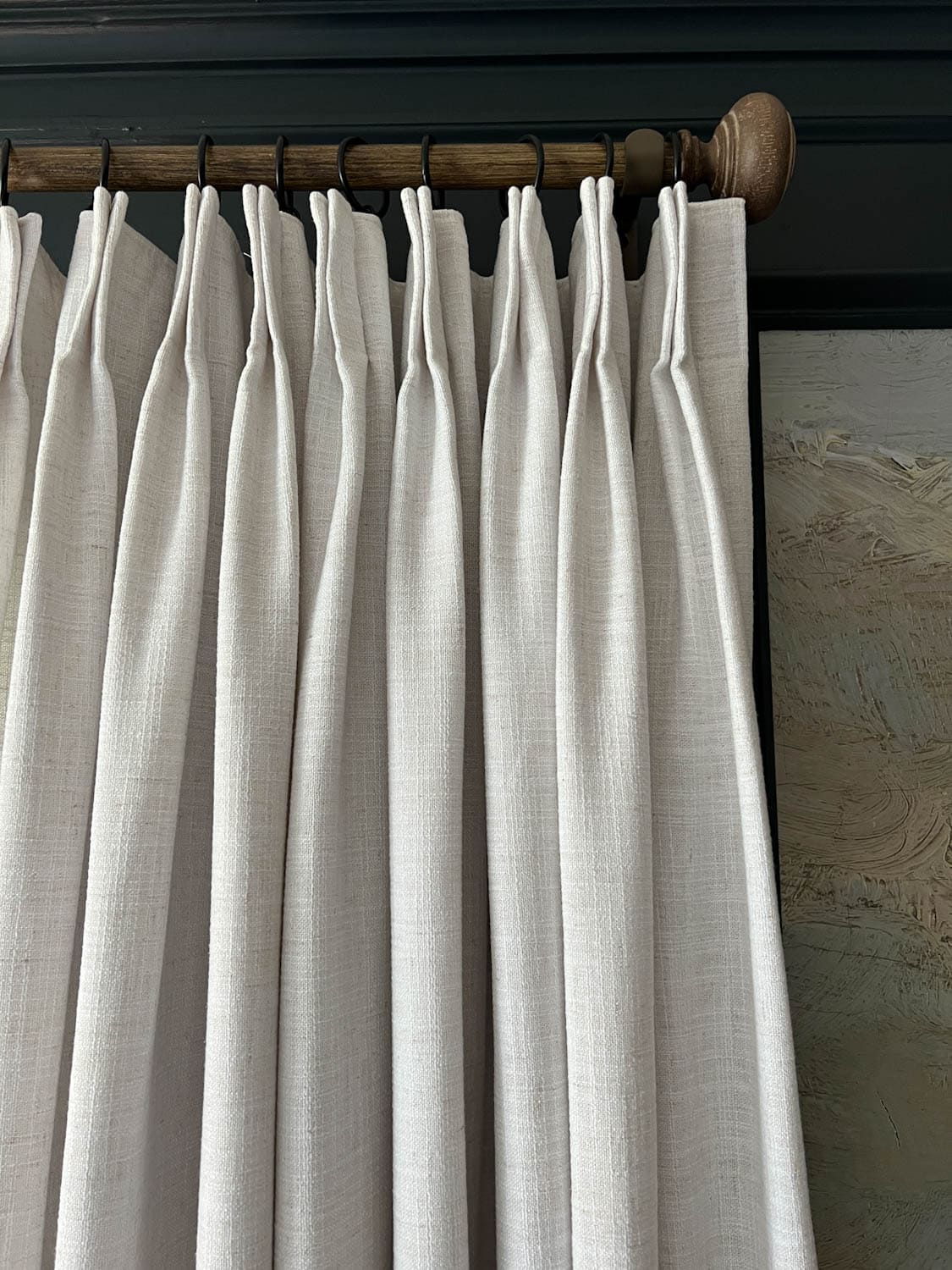 faux linen Amazon curtains from Two Pages Curtains in a dining room