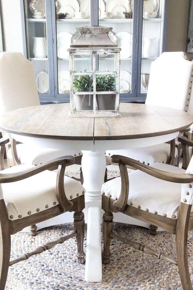 Weathered Oak Dining Table Makeover | blesserhouse.com - A thrifted banged up dining table gets a simple weathered oak finish for a high-end designer look. This tutorial is so easy! 