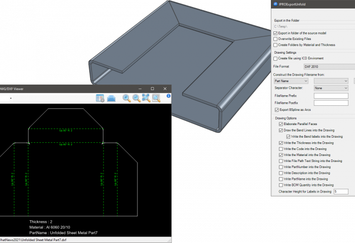 IronCAD Mechanical 2021 - Export Unfolded Part