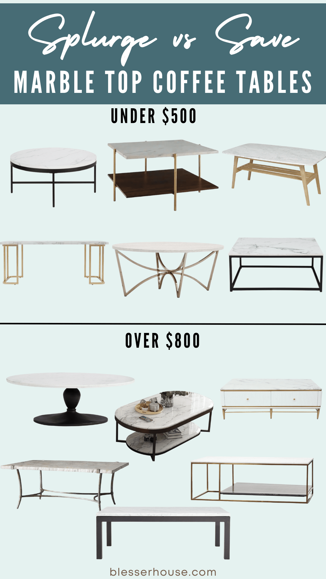 marble top coffee tables splurge vs save