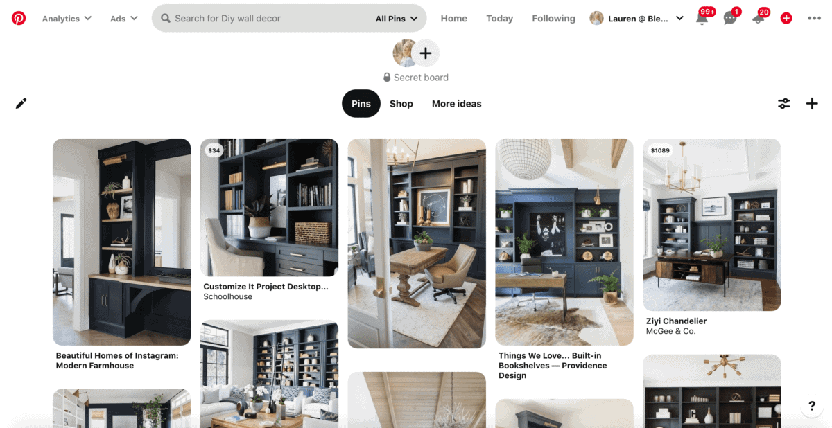 Pinterest search navy blue paint colors 